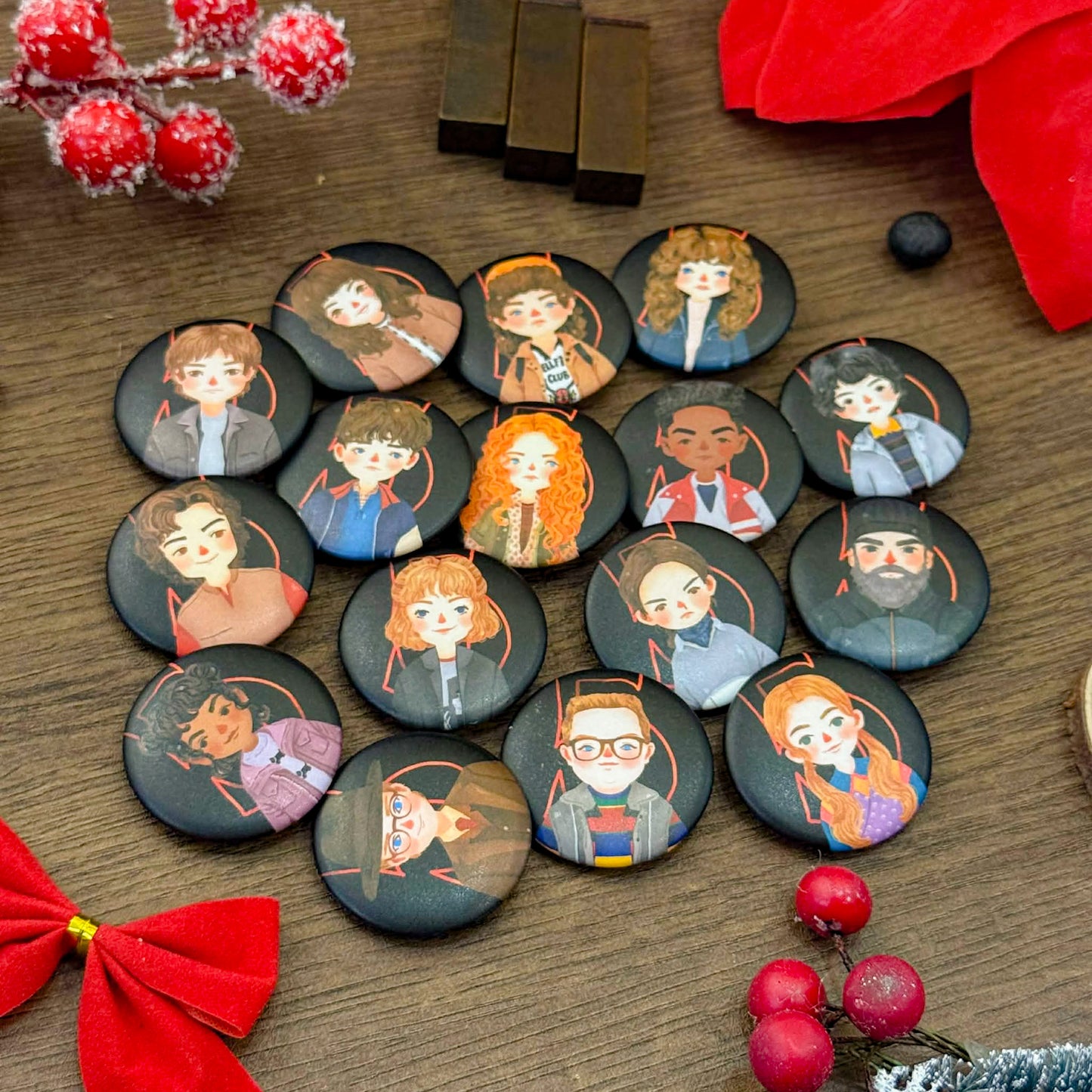 Stranger Things 5 Button Pins, Deco Pins, Stranger Things Merch | FBP032