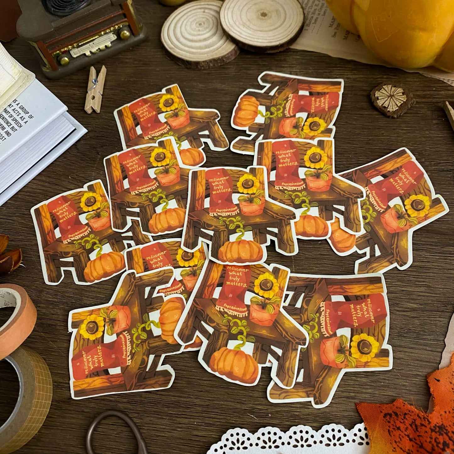 Autumn Chair Waterproof Vinyl Stickers VS060