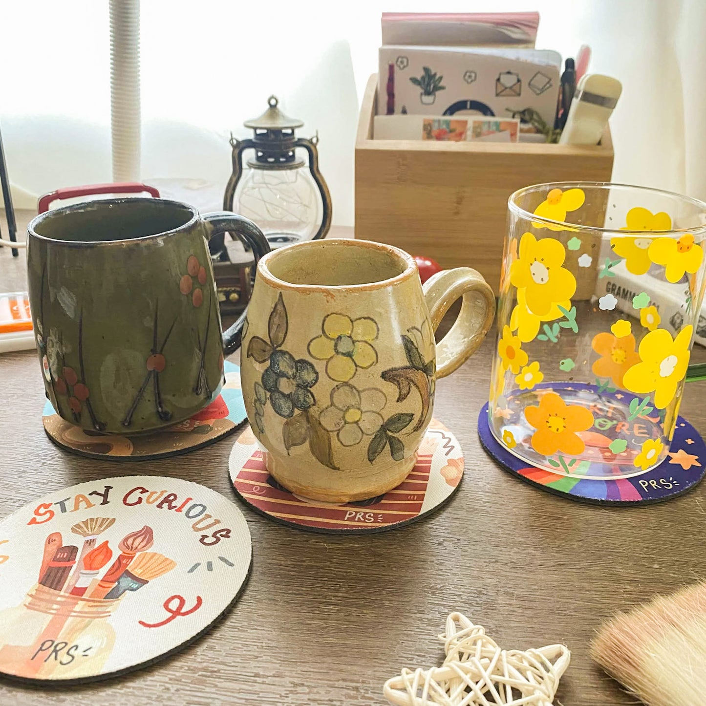 Artist Theme Coasters, Creative Drink Mats, Art Lover Coaster Pads, Cute CP001-4