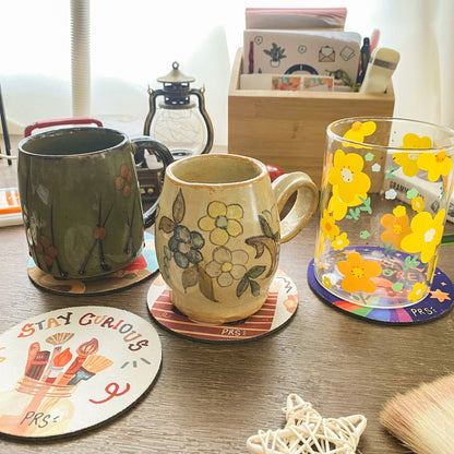 Artist Theme Coasters, Creative Drink Mats, Art Lover Coaster Pads, Cute CP001-4