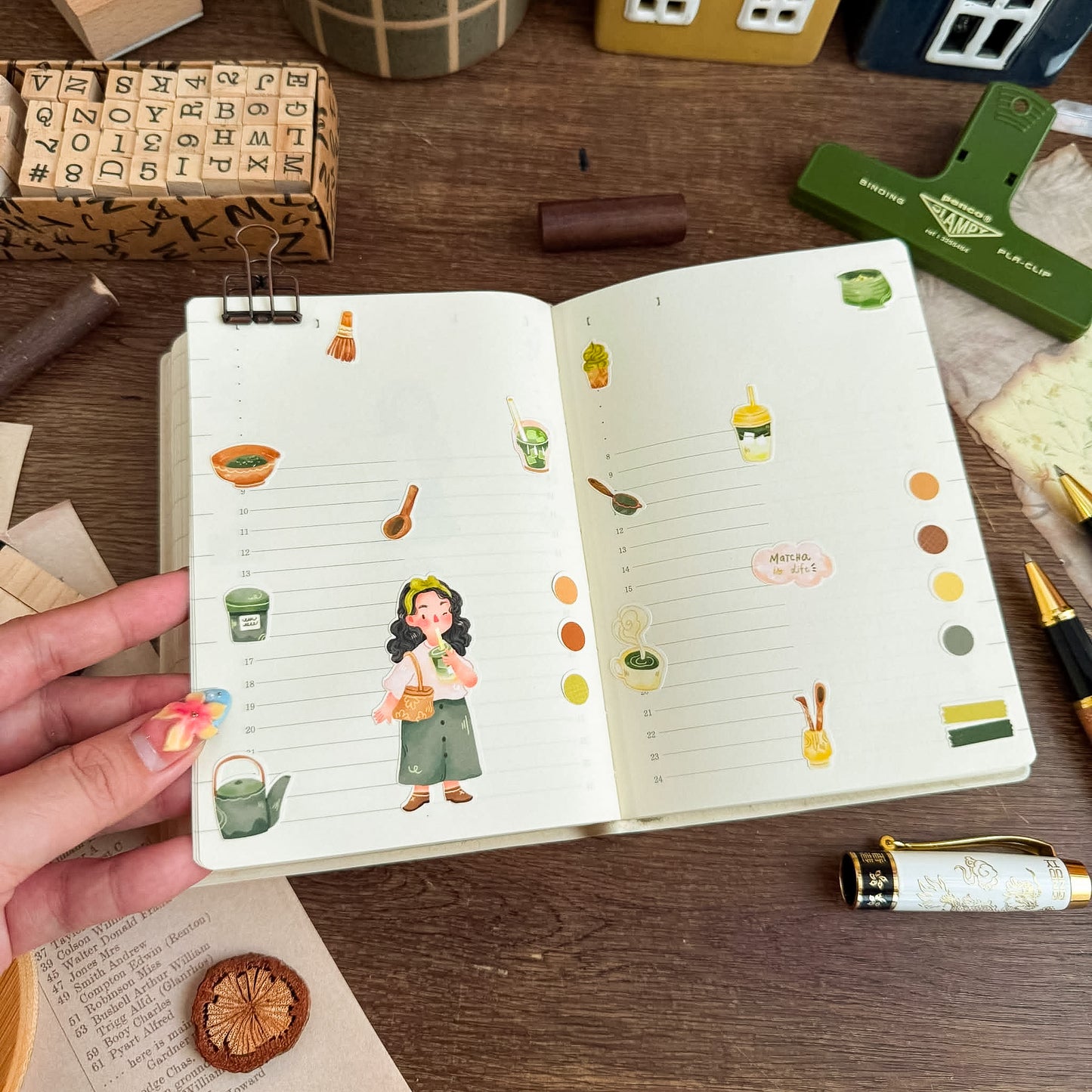 Cute Matcha Maica Decorative Sticker Sheet MCD078