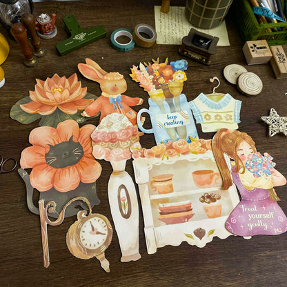 Spring Love Cozy Diecut Art Print, Aesthetic Art Prints, Spring Art Prints, Die-cuts