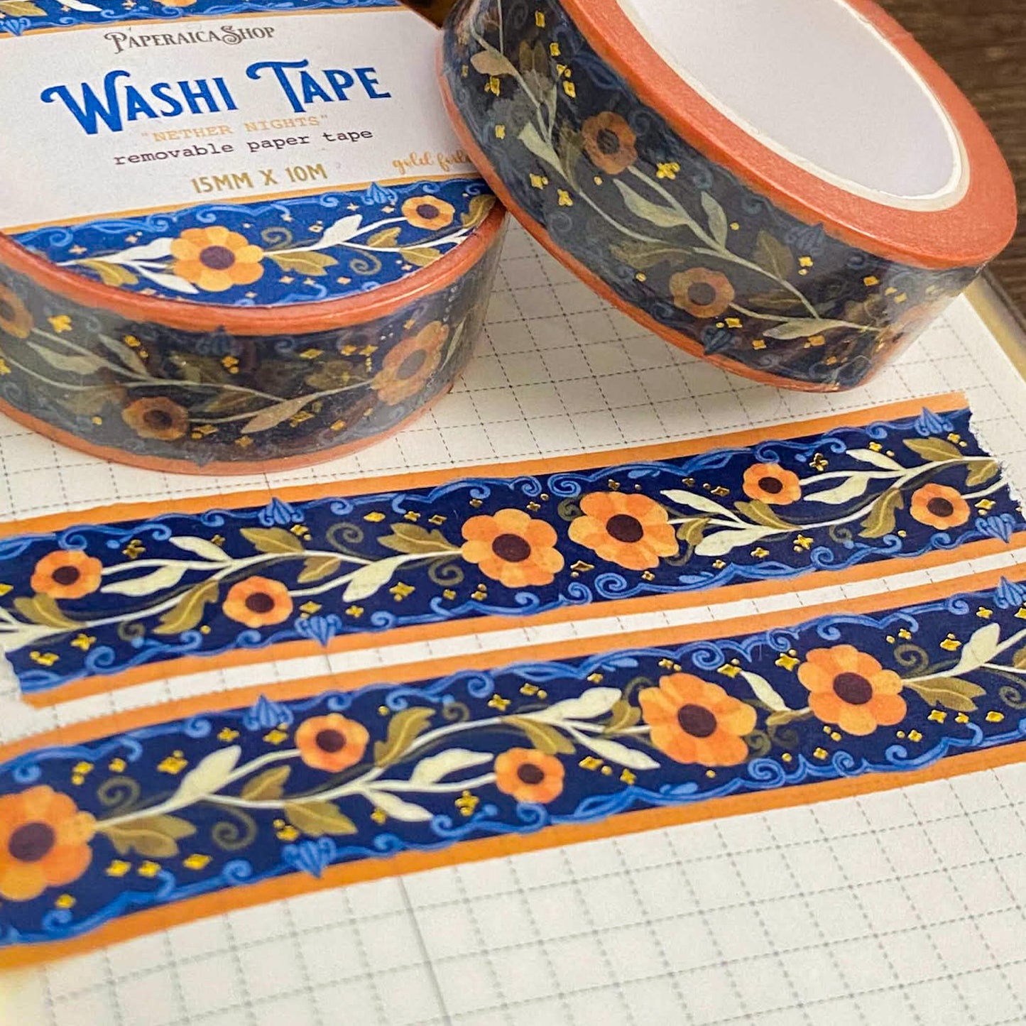 Nether Nights GOLD FOILED Washi Tape WT019