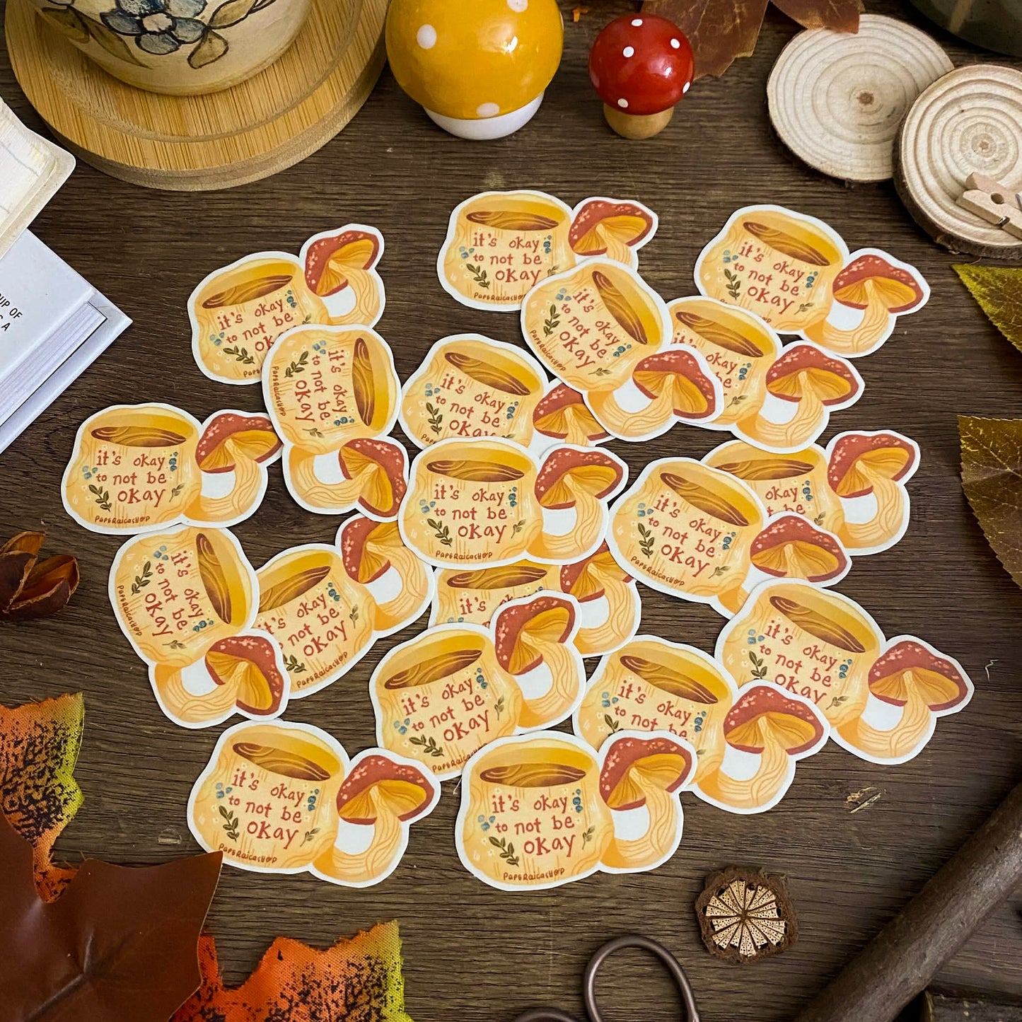 Mushroom Waterproof Vinyl Stickers VS055