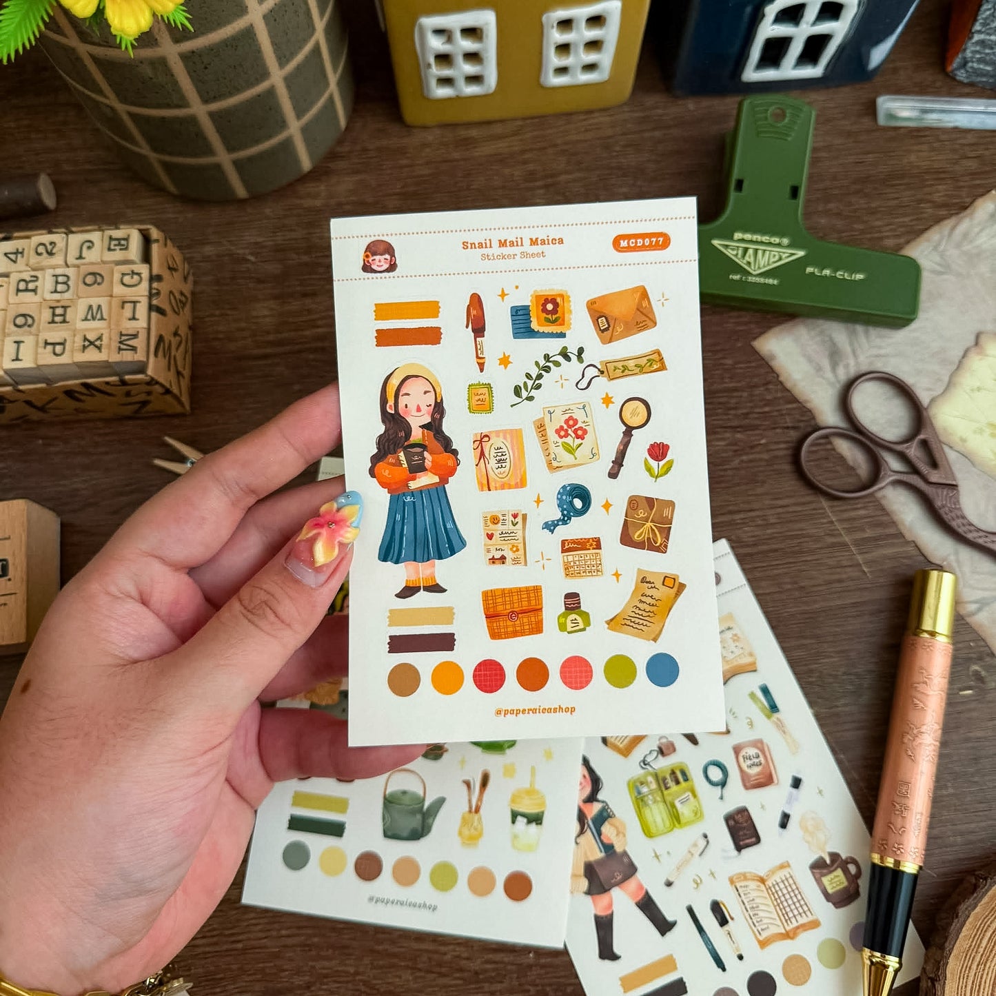 Cute Snail Mail Maica Decorative Sticker Sheet MCD077