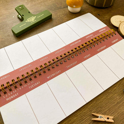 Spring Floral Desk Weekly Schedule Book, Cozy Desk Weekly Schedule Book DW006