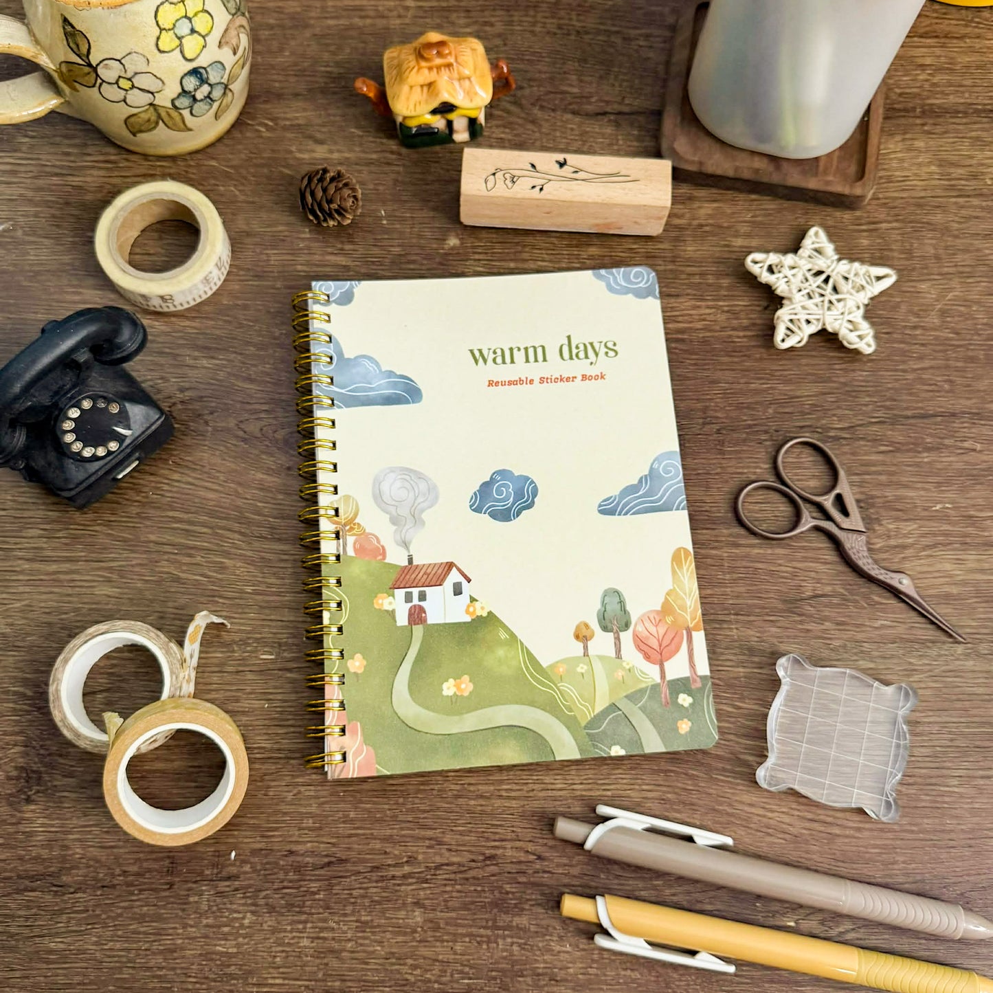 SB010 | Spring Days Reusable Sticker Book, Warm Days Gifts, Stationery Find | Paperaicashop
