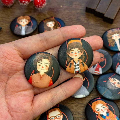 Stranger Things 5 Button Pins, Deco Pins, Stranger Things Merch | FBP032