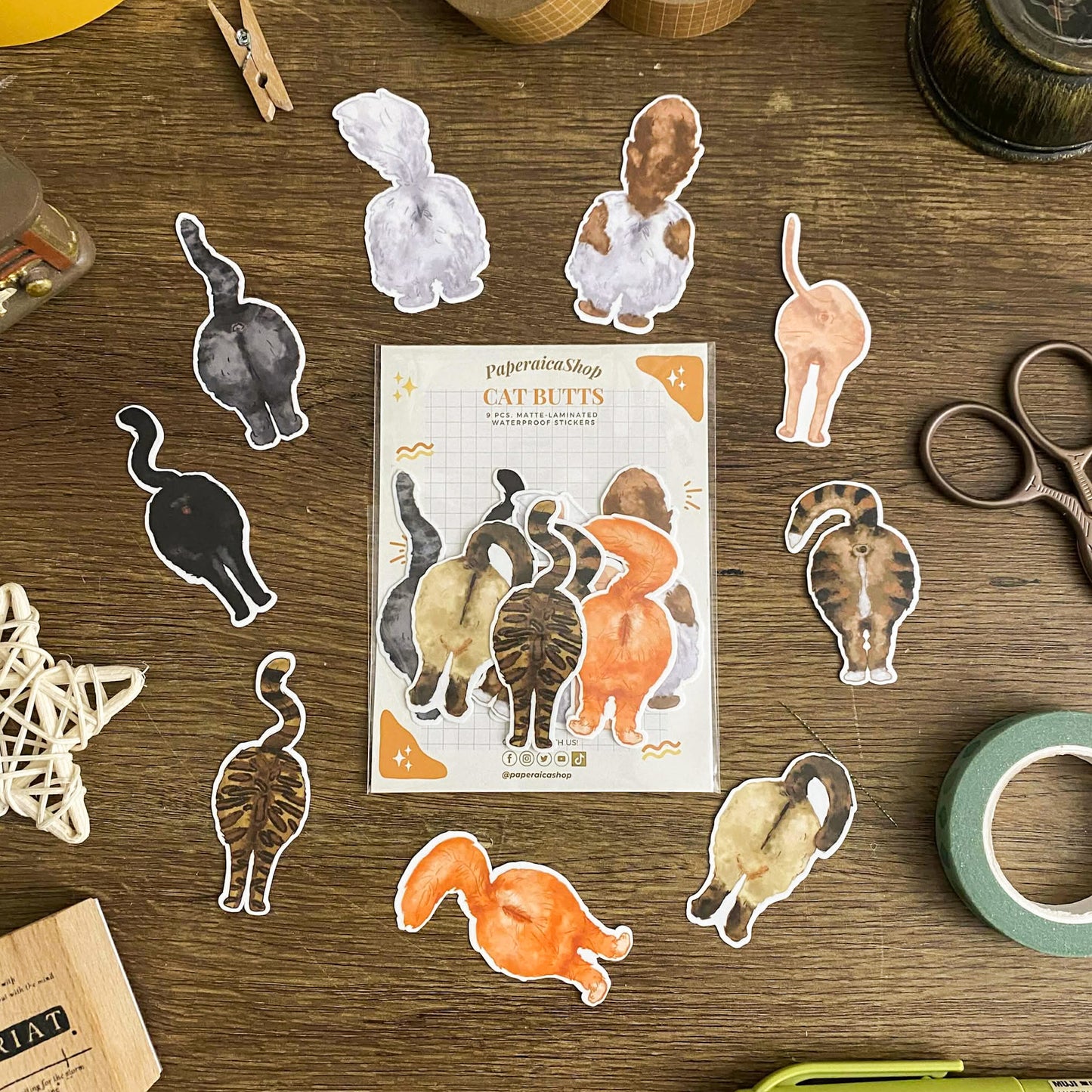 Cute Cats Butts Sticker Pack SP004