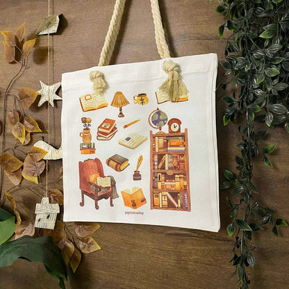 Vintage Library Deco Tote Bag DTR006