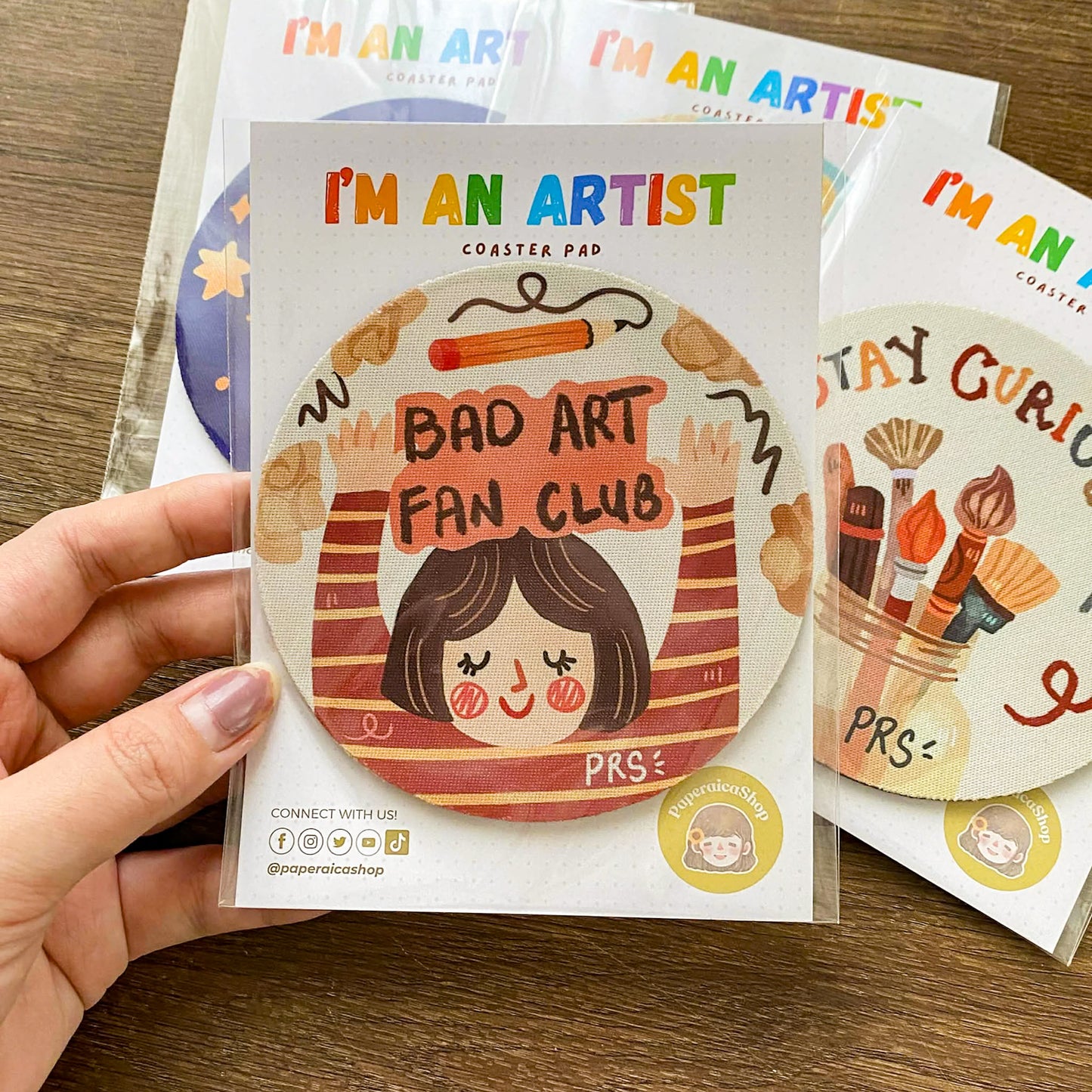 Artist Theme Coasters, Creative Drink Mats, Art Lover Coaster Pads, Cute CP001-4