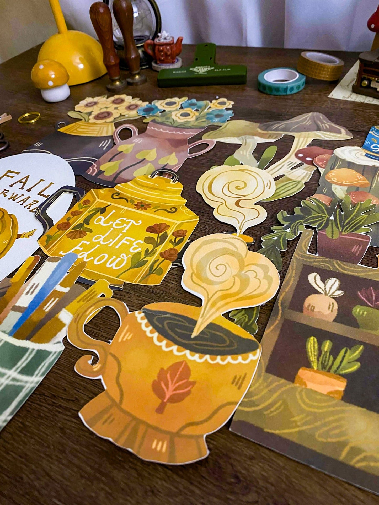 Cozy Autumn Diecut Art Prints, Aesthetic Art Prints, Autumn Themed Art Prints