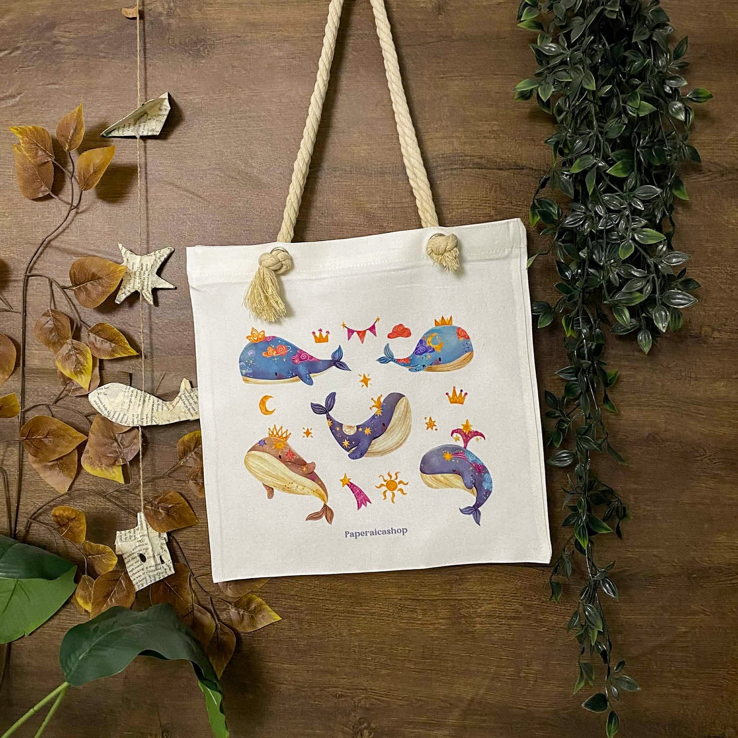 Whimsical Whales Deco Tote Bag DTA013