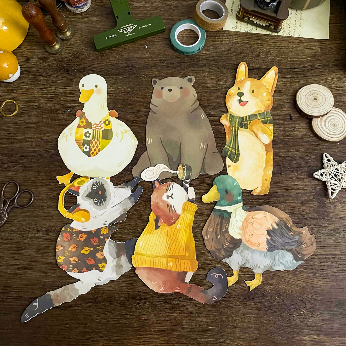 Cozy Autumn Diecut Art Prints, Aesthetic Art Prints, Autumn Themed Art Prints