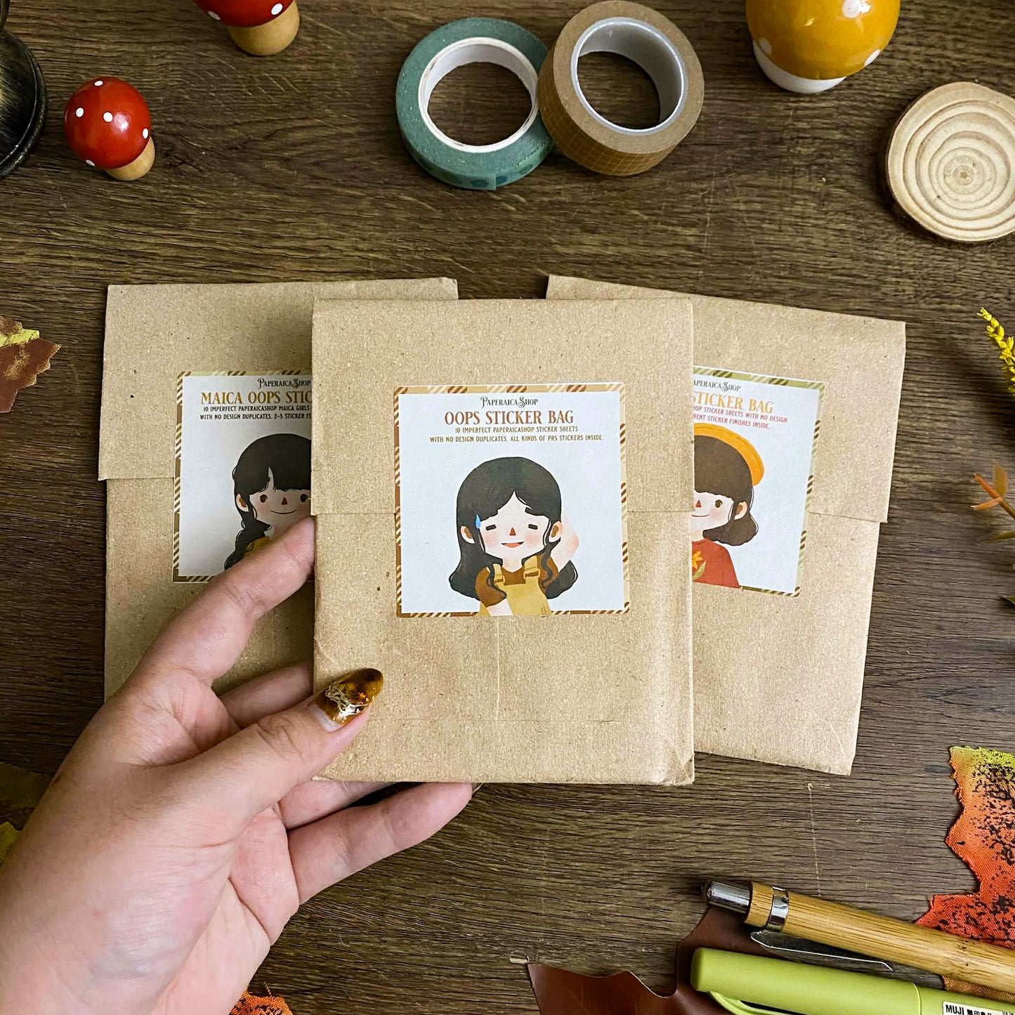 OOPSIE STICKER BAG, Oops Bags, Cute Stickers, Imperfect Stickers BD002