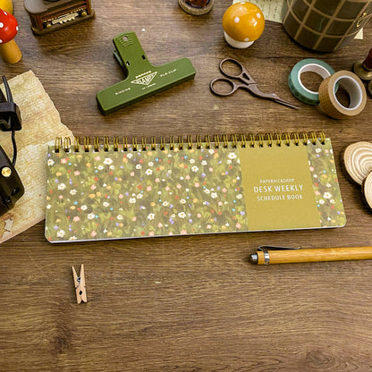Flower Bed Desk Weekly Schedule Book, Cozy Desk Weekly Schedule Book DW001