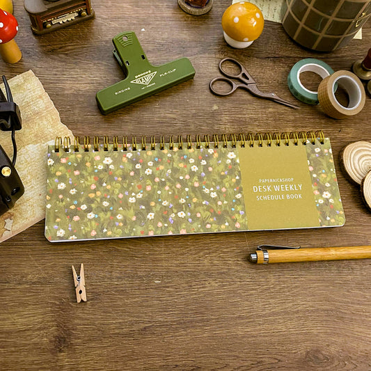 Flower Bed Desk Weekly Schedule Book, Cozy Desk Weekly Schedule Book DW001