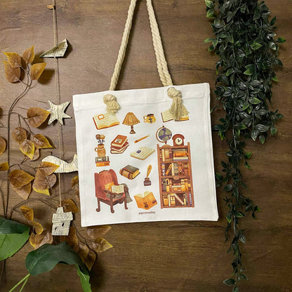 Vintage Library Deco Tote Bag DTR006