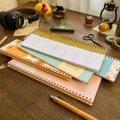Flower Bed Desk Weekly Schedule Book, Cozy Desk Weekly Schedule Book DW001