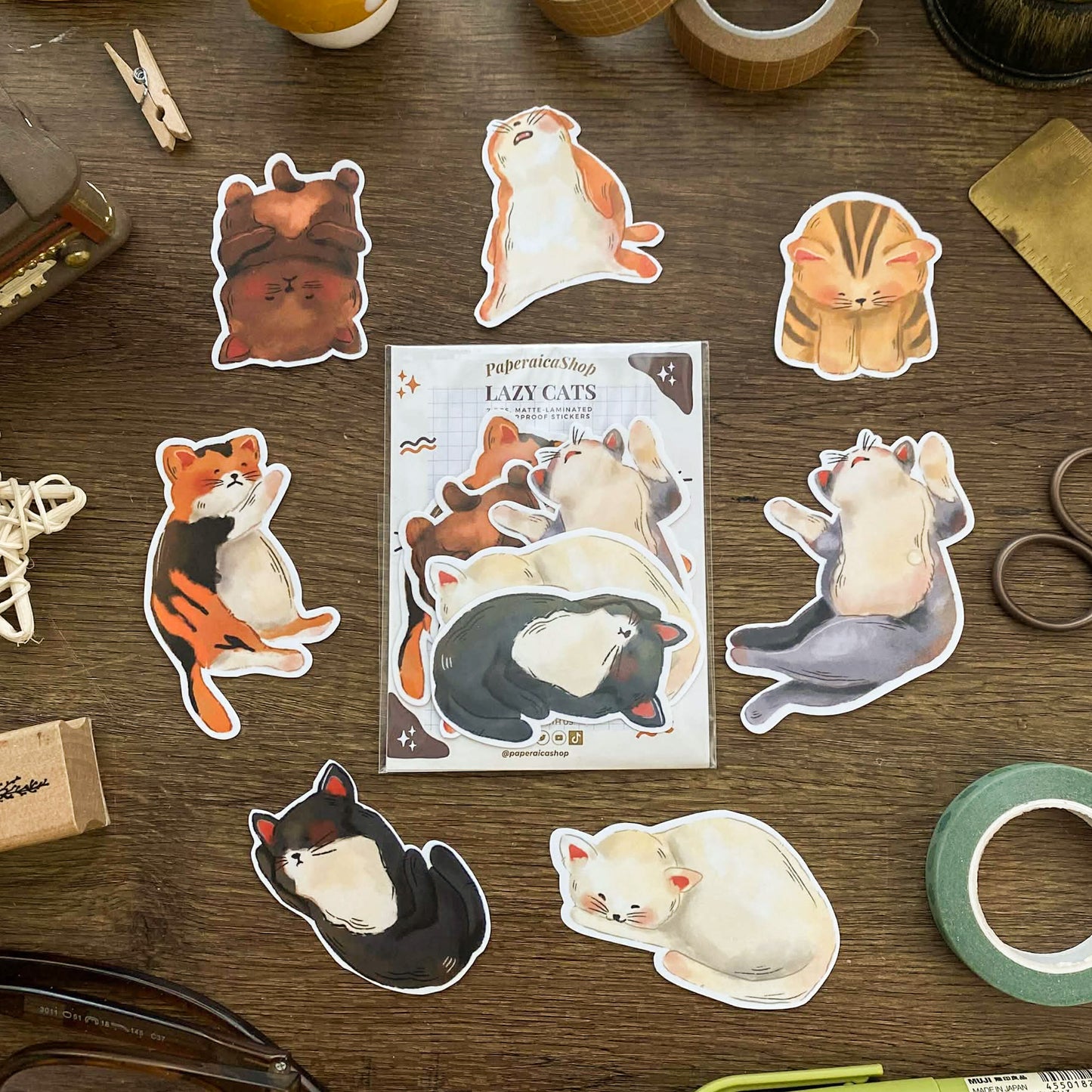 Lazy Cat Sticker Pack SP009