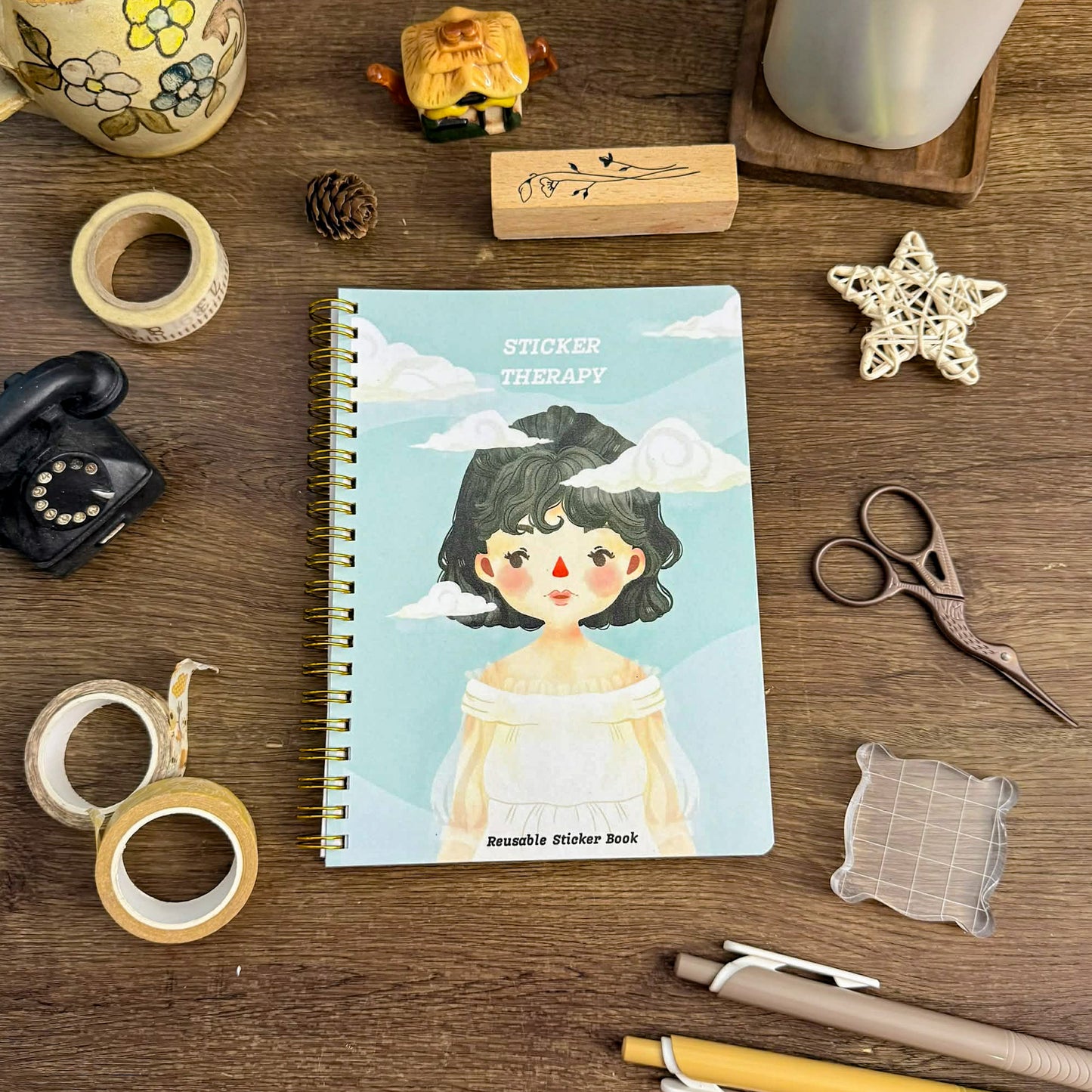 SB005 Art Is Therapy Sticker Book  Reusable Book, Sticker Release Paper Book | Paperaicashop
