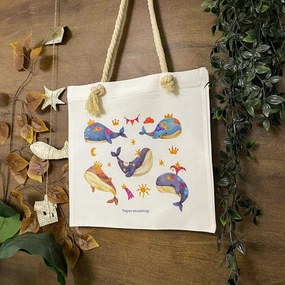 Whimsical Whales Deco Tote Bag DTA013