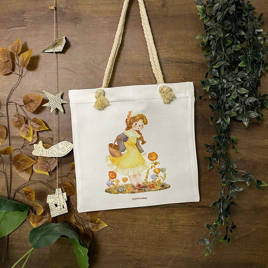 Wildflower Cute Girl Tote Bag DTR007
