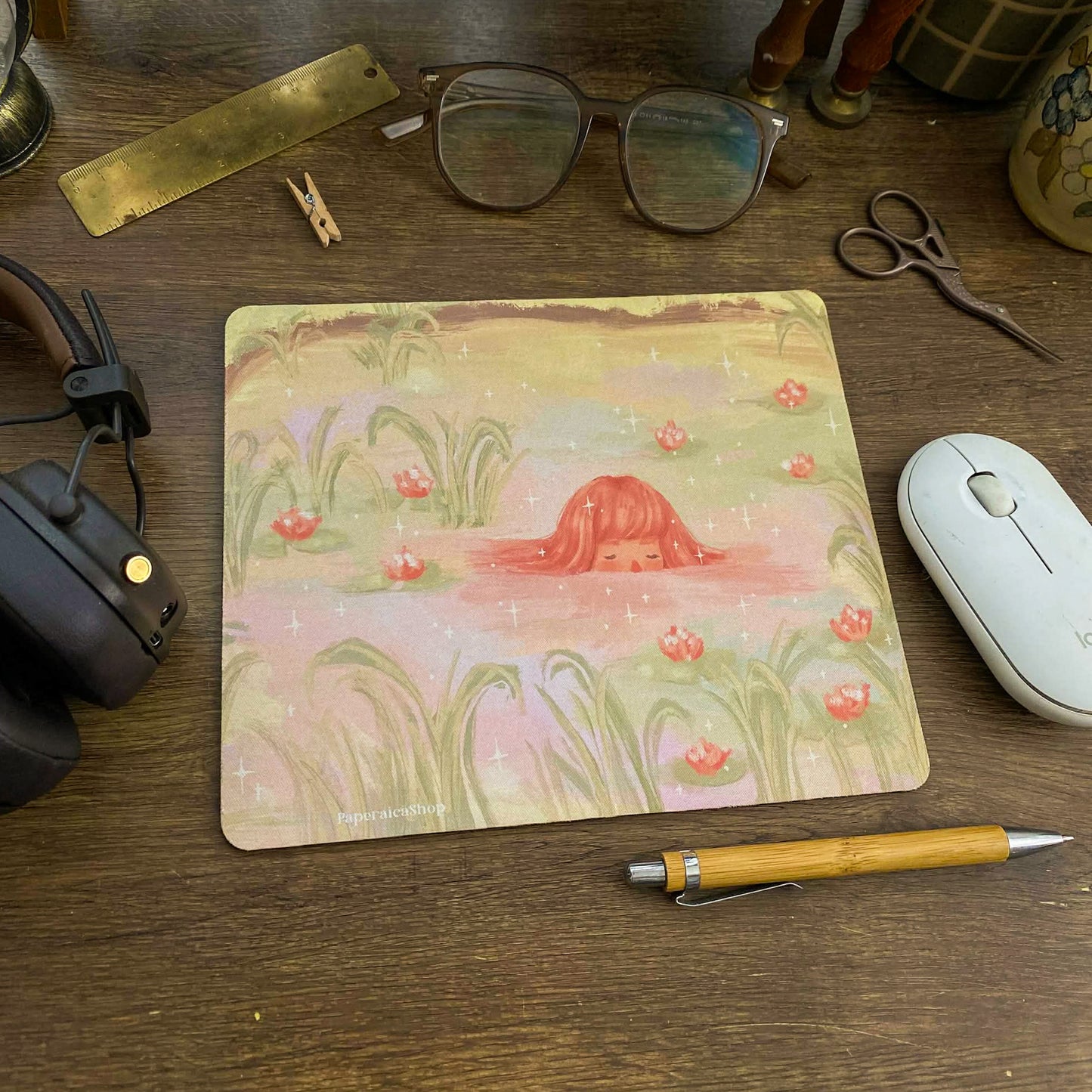 Lotus Pond Spring Girl Mousepad MP007