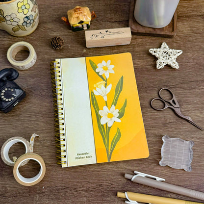 SB008 Daffodil Book, Reusable Book, Sticker Release Paper Book | Paperaicashop