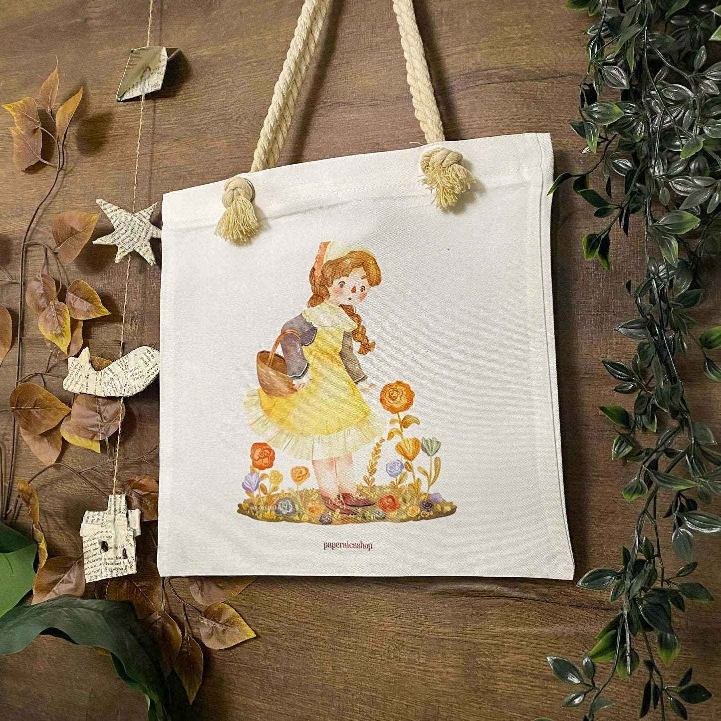 Wildflower Cute Girl Tote Bag DTR007