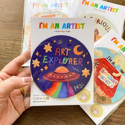 Artist Theme Coasters, Creative Drink Mats, Art Lover Coaster Pads, Cute CP001-4