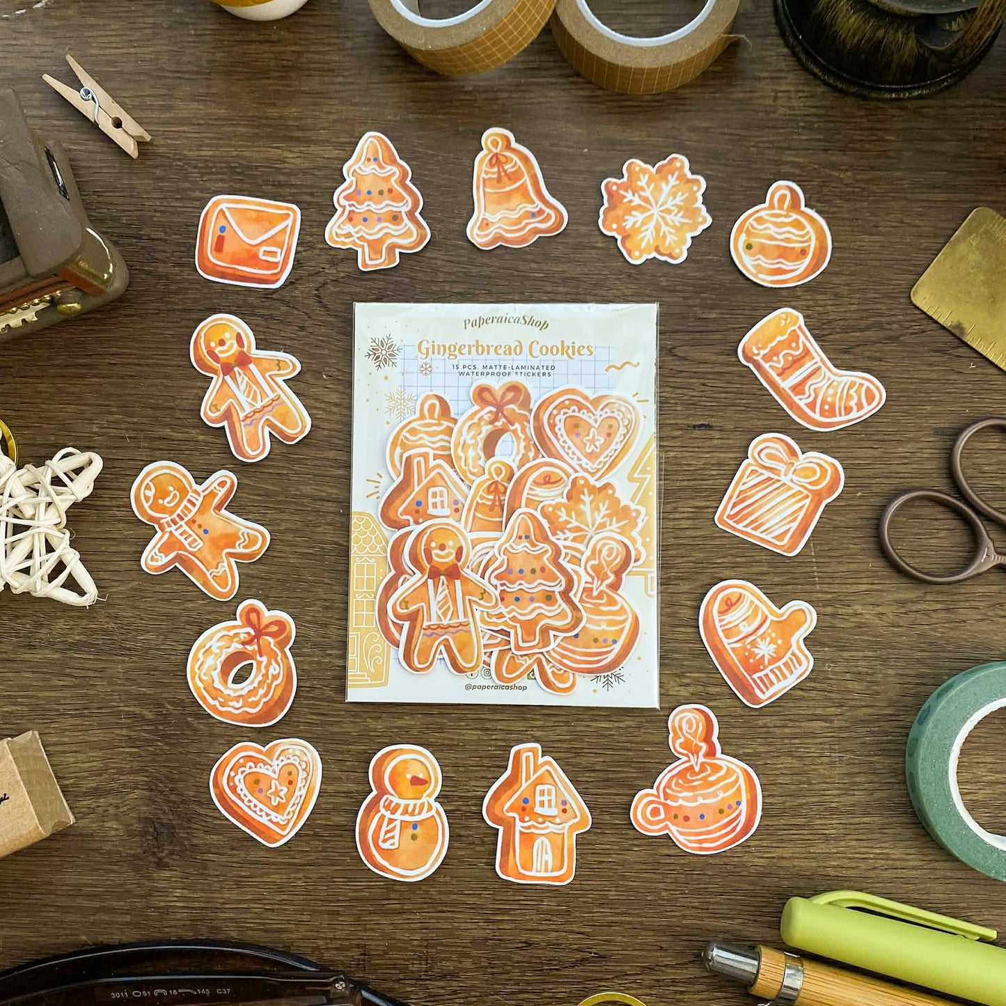 Gingerbread Holiday Sticker Pack SP017