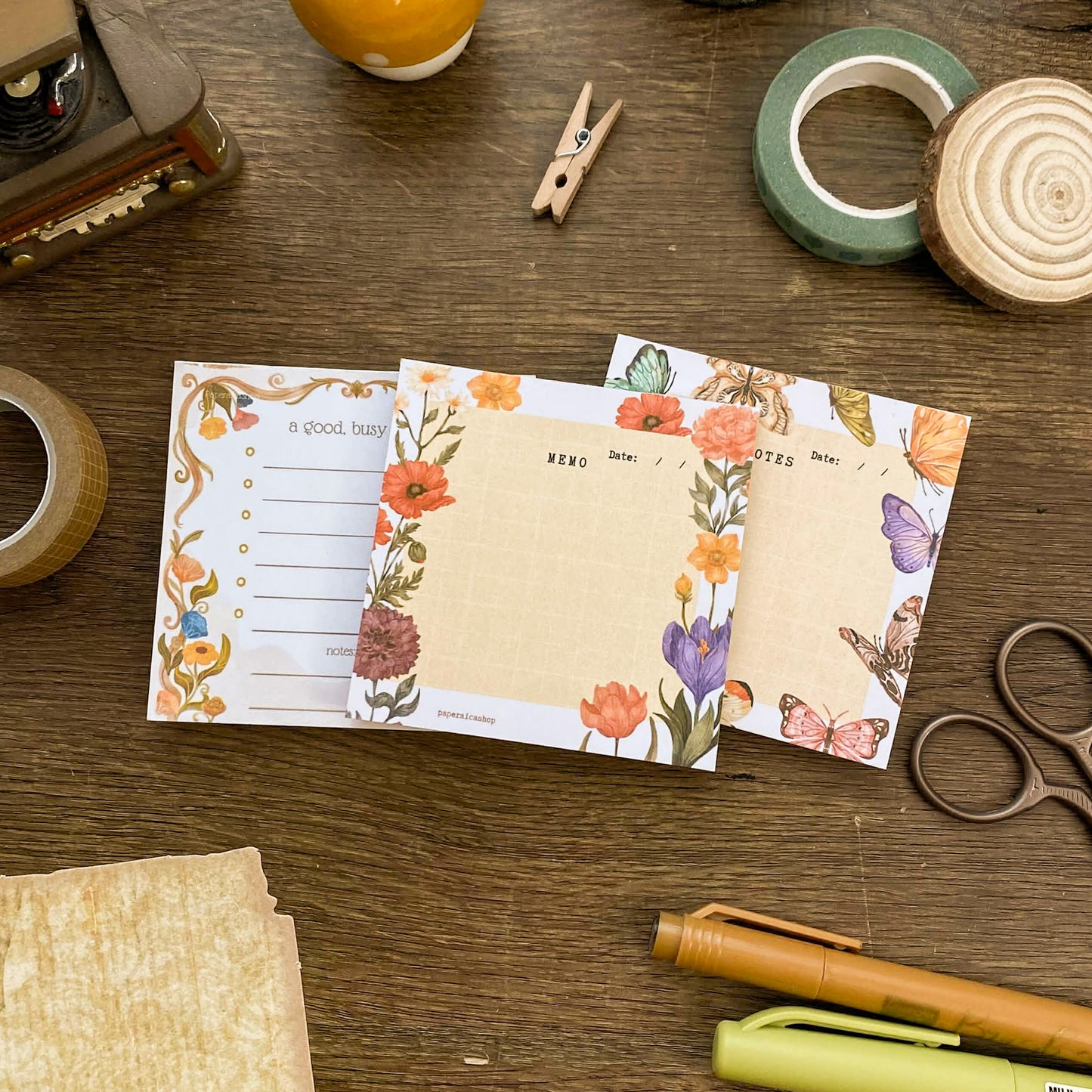 Spring Floral Notepad, 40 Leaves Notepad, Notes Memopad NP015