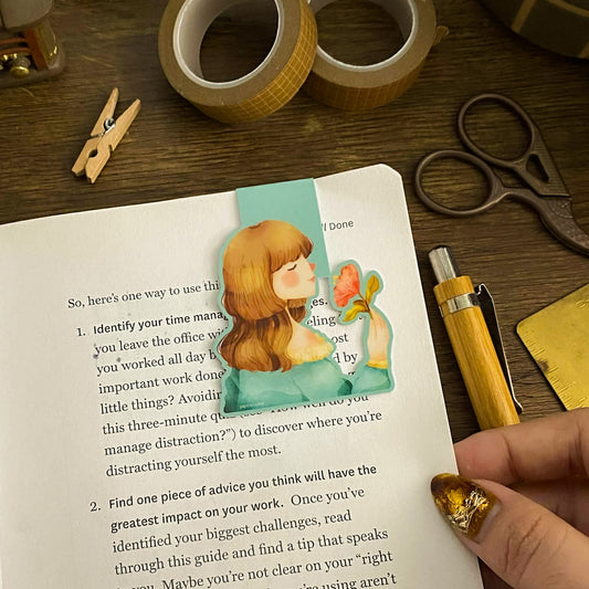 Spring Girl Magnetic Bookmark MB007
