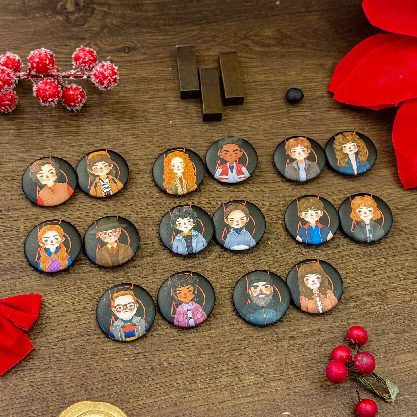 Stranger Things 5 Button Pins, Deco Pins, Stranger Things Merch | FBP032