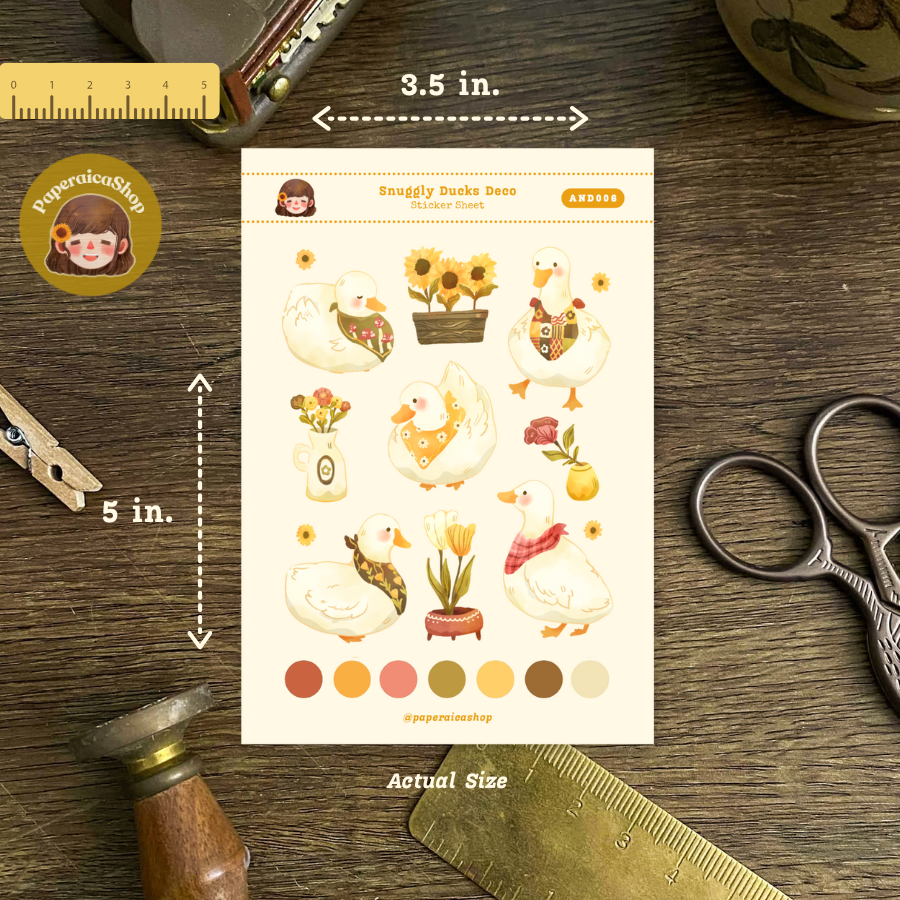 Snuggly Ducks Animals Decorative Sticker Sheet AND006