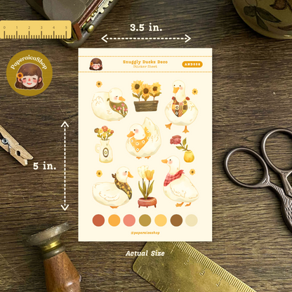 Snuggly Ducks Animals Decorative Sticker Sheet AND006