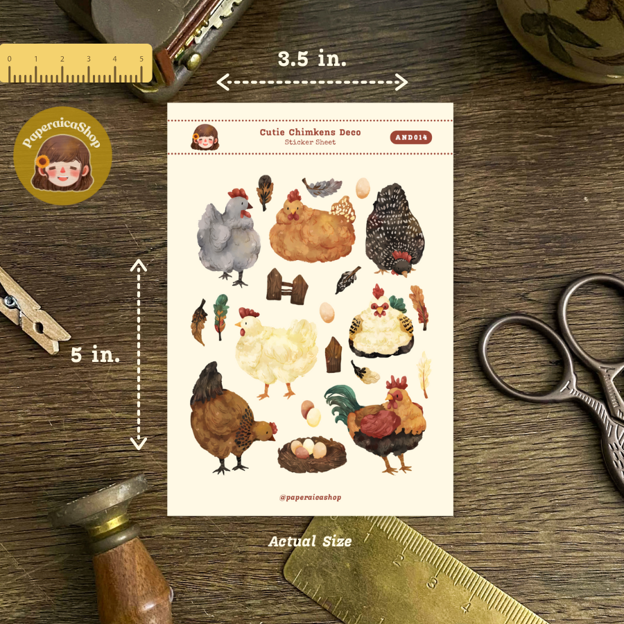 Cutie Chimkens Animals Decorative Sticker Sheet AND014