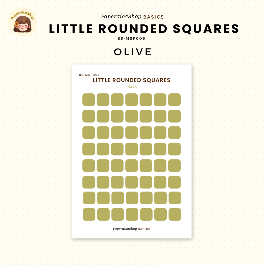 BS-MSP006 Small Rounded Square Stickers, Shape Sticker, Functional Stickers | Paperaicashop