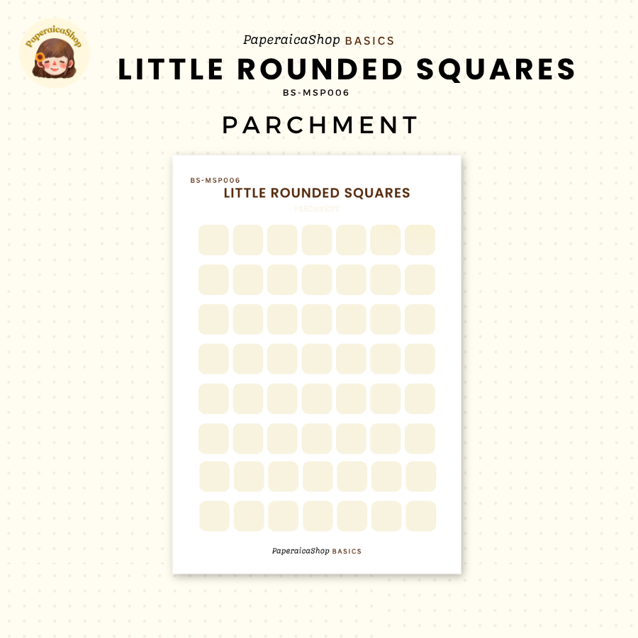 BS-MSP006 Small Rounded Square Stickers, Shape Sticker, Functional Stickers | Paperaicashop