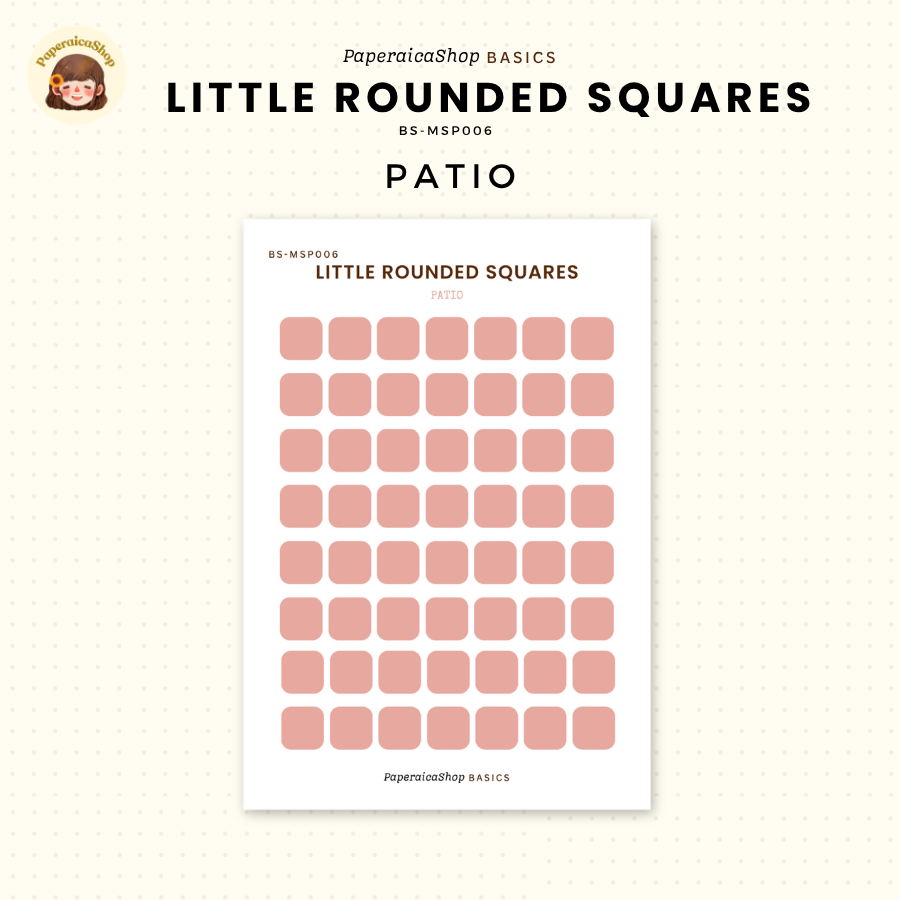 BS-MSP006 Small Rounded Square Stickers, Shape Sticker, Functional Stickers | Paperaicashop