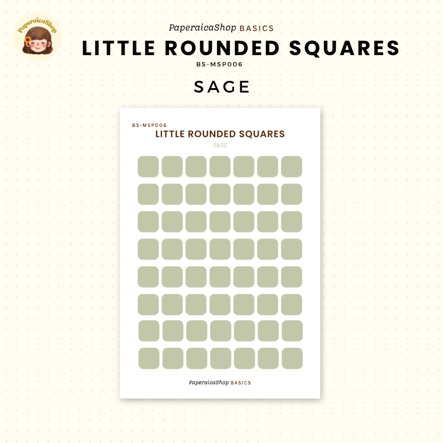 BS-MSP006 Small Rounded Square Stickers, Shape Sticker, Functional Stickers | Paperaicashop
