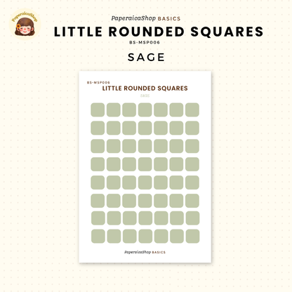 BS-MSP006 Small Rounded Square Stickers, Shape Sticker, Functional Stickers | Paperaicashop