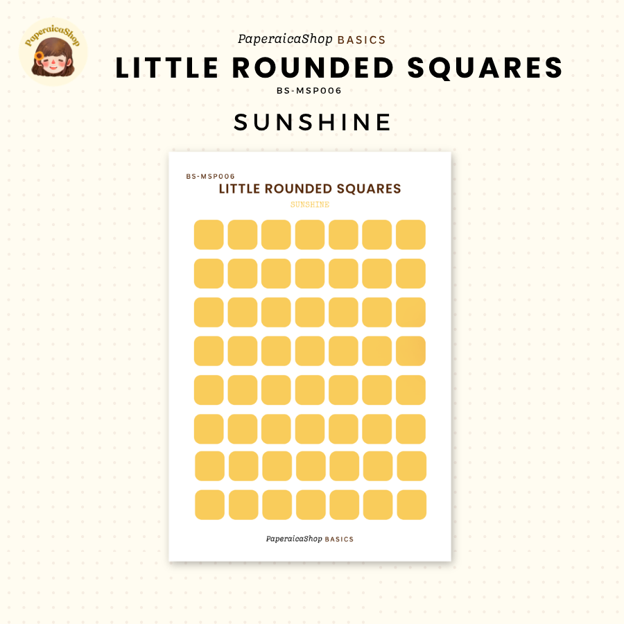 BS-MSP006 Small Rounded Square Stickers, Shape Sticker, Functional Stickers | Paperaicashop