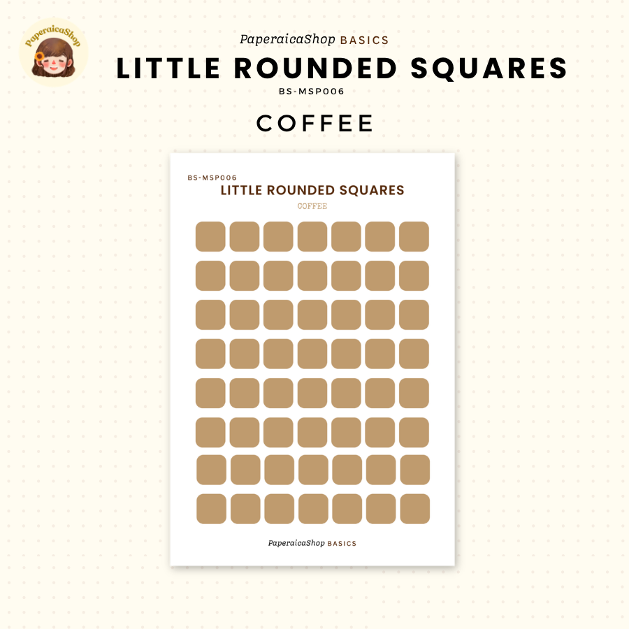BS-MSP006 Small Rounded Square Stickers, Shape Sticker, Functional Stickers | Paperaicashop