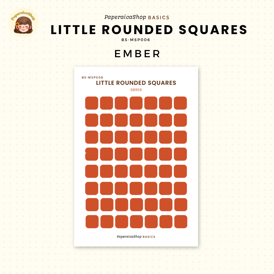 BS-MSP006 Small Rounded Square Stickers, Shape Sticker, Functional Stickers | Paperaicashop