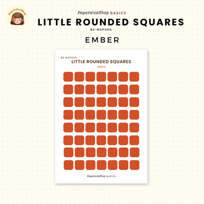 BS-MSP006 Small Rounded Square Stickers, Shape Sticker, Functional Stickers | Paperaicashop