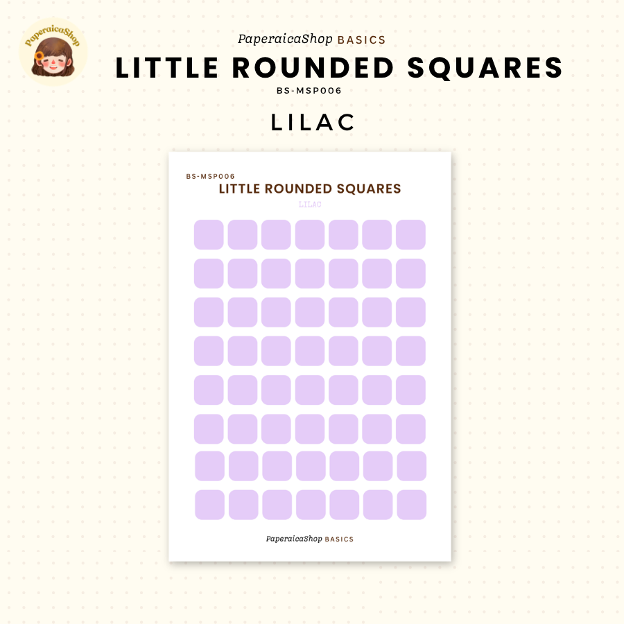 BS-MSP006 Small Rounded Square Stickers, Shape Sticker, Functional Stickers | Paperaicashop