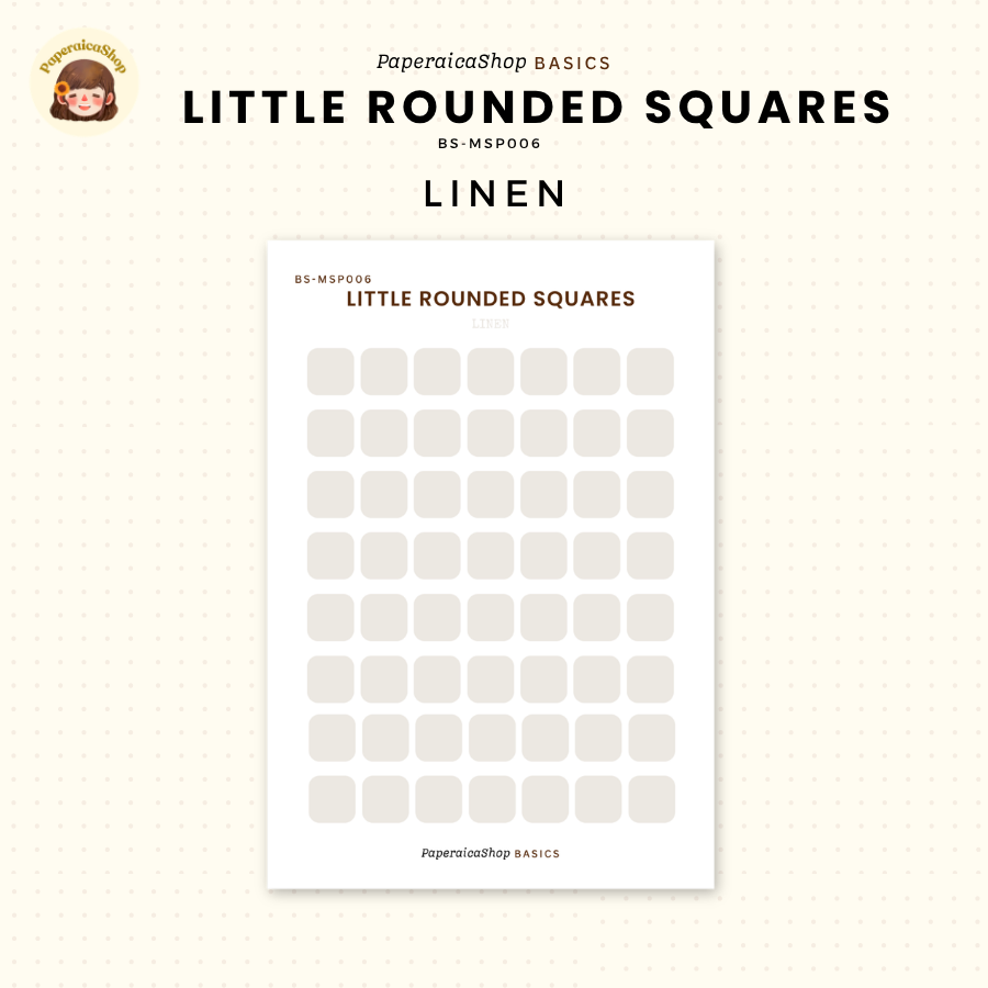 BS-MSP006 Small Rounded Square Stickers, Shape Sticker, Functional Stickers | Paperaicashop