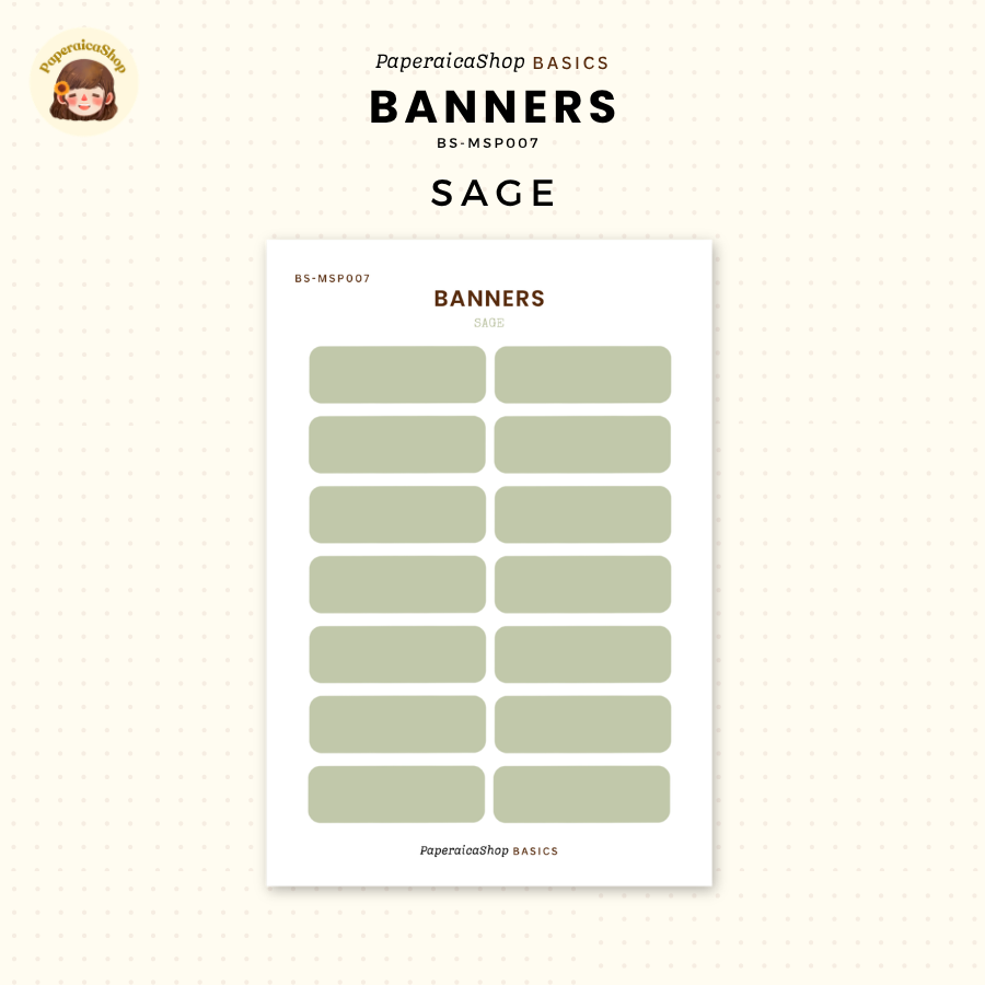 BS-MSP007 Banners Stickers, Shape Sticker, Functional Stickers | Paperaicashop